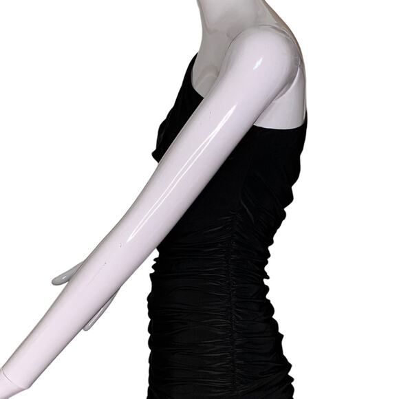 Fashion Nova NWT My Man and Me Ruched Mini Dress One Shoulders Black Size M - Picture 10 of 15
